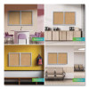 2 Door Enclosed Natural Cork Bulletin Board With Satin Frame, 60" x 36", Tan Surface, Satin Aluminum Frame