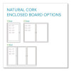 2 Door Enclosed Natural Cork Bulletin Board With Satin Frame, 60" x 36", Tan Surface, Satin Aluminum Frame