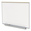 Proma Magnetic Porcelain Projection Whiteboard With Aluminum Frame, 72.5" x 48.5", White Surface, Satin Aluminum Frame