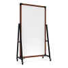 Prest Mobile Magnetic Whiteboard, 40.5" x 73.75", White Surface, Caramel Oak Finished Wood Frame