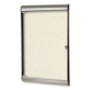 Silhouette 1 Door Enclosed Vinyl Bulletin Board With Satin Frame, 27.75" x 42.13", Ivory Surface, Black/Satin Aluminum Frame