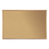 Natural Cork Bulletin Board With Wood Frame, 60.5" x 36.5", Tan Surface, Oak Finished Wood Frame
