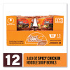 Spicy Chicken Bowl Noodle Soup, Chicken, 3.03 Oz Bowl, 12/Carton