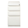 Full-Width Pull 20 Deep Mobile Pedestal File, 3-Drawer: Box/Box/File, Letter, White, 15 x 19.88 x 27.75