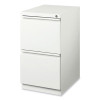 Full-Width Pull 20 Deep Mobile Pedestal File, 2-Drawer: File/File, Letter, White, 15 x 19.88 x 27.75