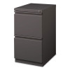 Full-Width Pull 20 Deep Mobile Pedestal File, 2-Drawer: File/File, Letter, Medium Tone, 15 x 19.88 x 27.75
