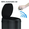 Sensor Trash Can, 8 Gal, Plastic/Stainless Steel, Black
