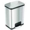 Step Pedal Trash Can With Airstep Technology, 13 Gal, Plastic/Stainless Steel, Silver