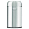Open Top Trash Can, 13 Gal, Plastic/Stainless Steel, Silver