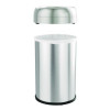 Open Top Trash Can, 13 Gal, Plastic/Stainless Steel, Silver