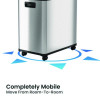 Dual Compartment Sensor Recycle Bin And Trash Can With Wheels, 16 Gal, Plastic/Stainless Steel, Silver/Black