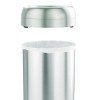 Open Top Trash Can With Wheels, Round, 16 Gal, Plastic/Stainless Steel, Silver