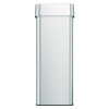 Open Top Trash Can, Rectangular, 18 Gal, Plastic/Stainless Steel, Silver