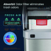 Wings Lid Sensor Trash Can, 18 Gal, Plastic/Stainless Steel, Silver