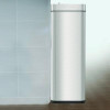 Wings Lid Sensor Trash Can, 18 Gal, Plastic/Stainless Steel, Silver