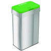 Open Top Compost Bin With Color-Coded Lid, 21 Gal, Plastic/Stainless Steel, Silver/Green