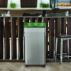 Open Top Compost Bin With Wheels And Color-Coded Lid, 21 Gal, Plastic/Stainless Steel, Silver/Green