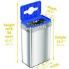 Open Top Recycle Bin With Color-Coded Lid, 21 Gal, Plastic/Stainless Steel, Silver/Blue