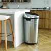 Extra-Large Sensor Trash Can With Wheels, 23 Gal, Plastic/Stainless Steel, Silver/Black