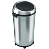 Extra-Large Sensor Trash Can With Wheels, 23 Gal, Plastic/Stainless Steel, Silver/Black