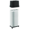 Dual Push Door Trash Can, 24 Gal, Stainless Steel, Silver/Black