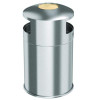 Extra-Large Dual Side-Entry Trash Can, Outdoor, 50 Gal, Stainless Steel, Silver