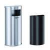 Side-Entry Trash Can With Wall Mount, 9 Gal, Stainless Steel, Silver