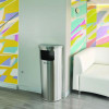 Side-Entry Trash Can With Wall Mount, 9 Gal, Stainless Steel, Silver