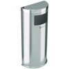 Side-Entry Trash Can With Wall Mount, 9 Gal, Stainless Steel, Silver