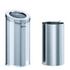 Beveled Open Top Trash Can, 15 Gal, Stainless Steel, Silver