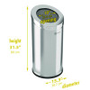 Beveled Open Top Trash Can, 15 Gal, Stainless Steel, Silver