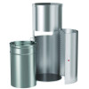 Side-Entry Trash Can With Gym Wipe Dispenser, 9 Gal, Stainless Steel, Silver
