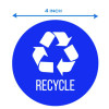 Vinyl Decals, Recycle, 4" Diameter, Blue/White, 3/Pack
