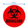 Vinyl Decals, Biohazard, 4" Diameter, Red/Black, 3/Pack