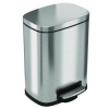 Step Pedal Trash Can, 1.3 Gal, Plastic/Stainless Steel, Silver
