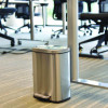 Step Pedal Trash Can, 1.3 Gal, Plastic/Stainless Steel, Silver