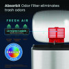 Fire-Resistant Step Pedal Trash Can, 1.3 Gal, Plastic/Stainless Steel, Silver