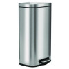 Fire-Resistant Step Pedal Trash Can, 8 Gal, Plastic/Stainless Steel, Silver