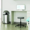 Fire-Resistant Step Pedal Trash Can, 13 Gal, Plastic/Stainless Steel, Silver