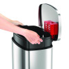Step Pedal Trash Can, 13 Gal, Plastic/Stainless Steel, Silver