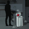Step Pedal Trash Can, 13 Gal, Plastic/Stainless Steel, Silver