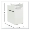 Fuse Undermount Storage Pedestal, 1 Shelf/1 Cubby, Left/Right Orientation, White, 10 x 14.37 x 20