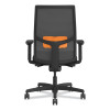 Ignition 2.0 4-Way Stretch Mid-Back Mesh Task Chair, Orange Adjustable Lumbar Support, Black