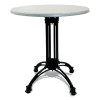 Topalit Tables, Round, 36" Dia x 29"h, Silver Top, Black Iron Base/Legs