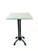 Topalit Tables, Square, 32 x 32 x 42, Brushed Silver Top, Black Aluminum Base/Legs