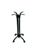 Topalit Tables, Round, 24" Dia x 44"h, Brushed Silver Top, Black Iron Base/Legs
