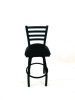 Boggs Series Barstool, Supports Up To 300 Lb, 30.5" Seat Height, Black Seat, Black Back, Black Base