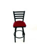 Boggs Series Barstool, Supports Up To 300 Lb, 30.5" Seat Height, Burgundy Seat, Black Back, Black Base