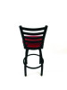 Boggs Series Barstool, Supports Up To 300 Lb, 30.5" Seat Height, Burgundy Seat, Black Back, Black Base