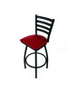 Boggs Series Barstool, Supports Up To 300 Lb, 30.5" Seat Height, Burgundy Seat, Black Back, Black Base
